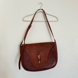 Leather satchel bag